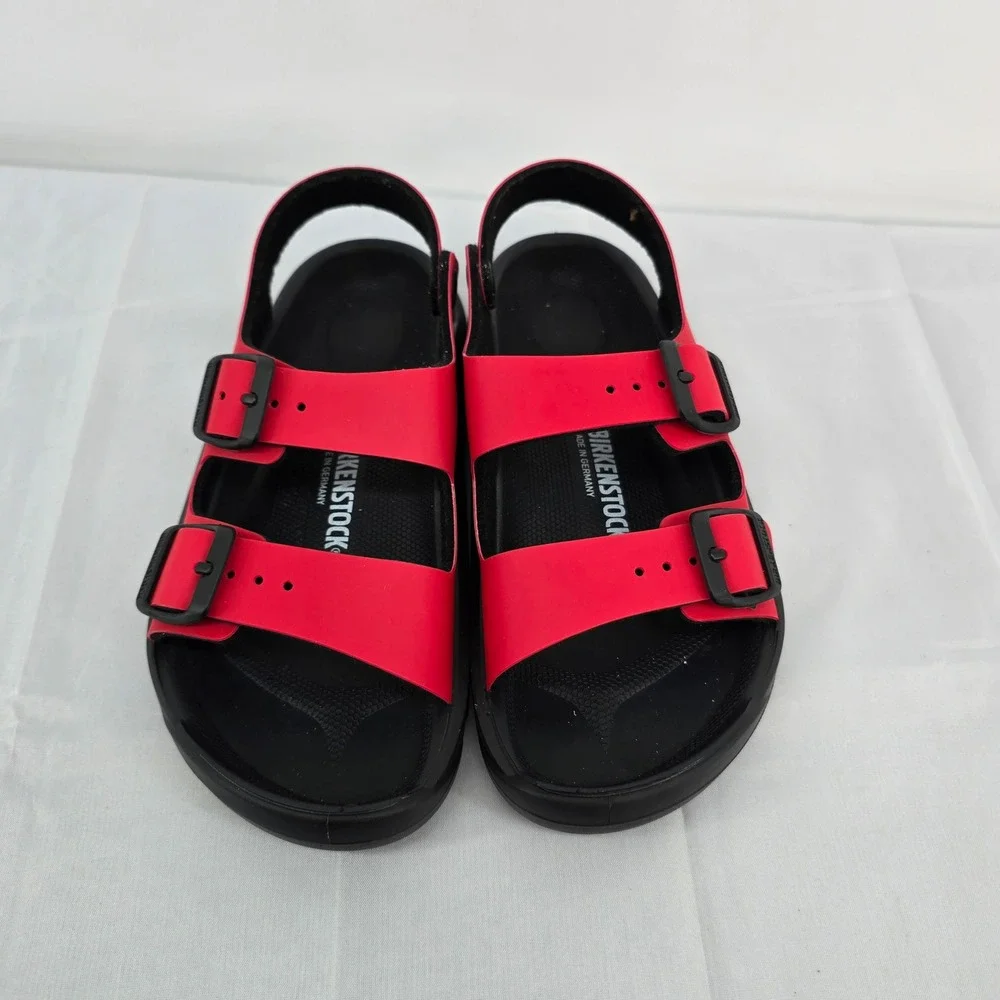 Birkenstock Mogami EVA Red Black Kids Sandals Waterproof Backstrap Size 32 Sz 1